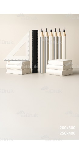 Tło fotograficzne – Minimalistyczne akcesoria szkolne w odcieniach bieli i czerni | 3672